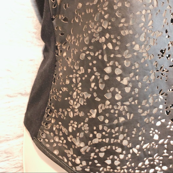 Bagatelle Black Leather Laser Cutout Tank Top XS - Picture 8 of 13